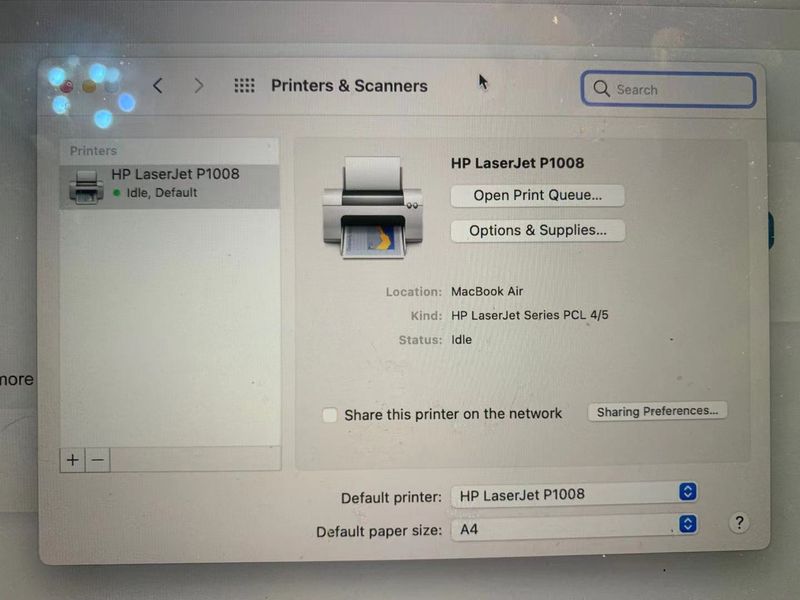苹果系统设置里自动添加了正确型号的打印机