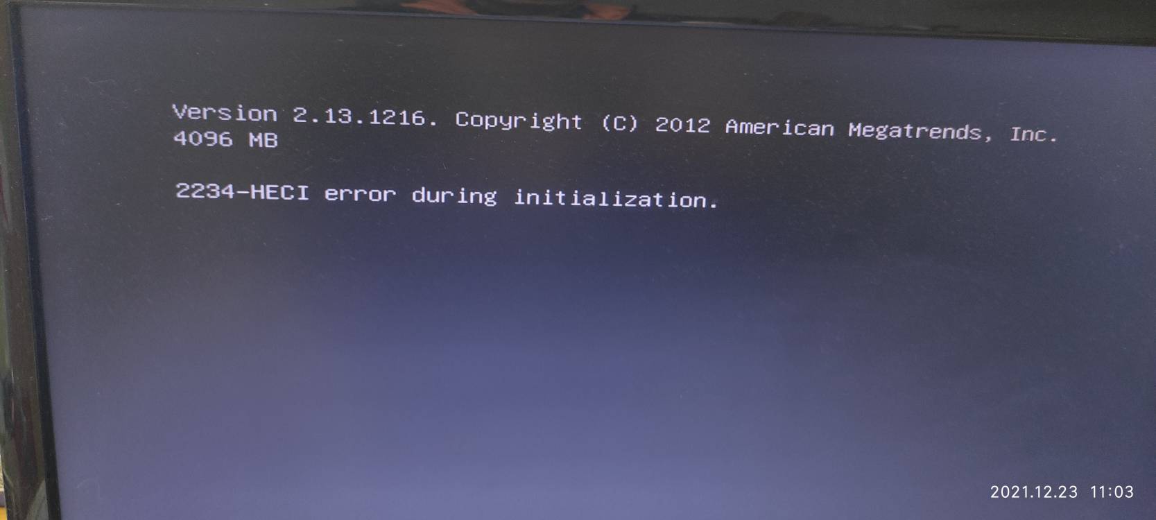 2234 heci error during initialization что за ошибка hp