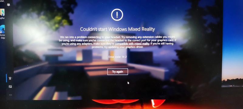 Couldn't start Windows Mixed Reality screenshot